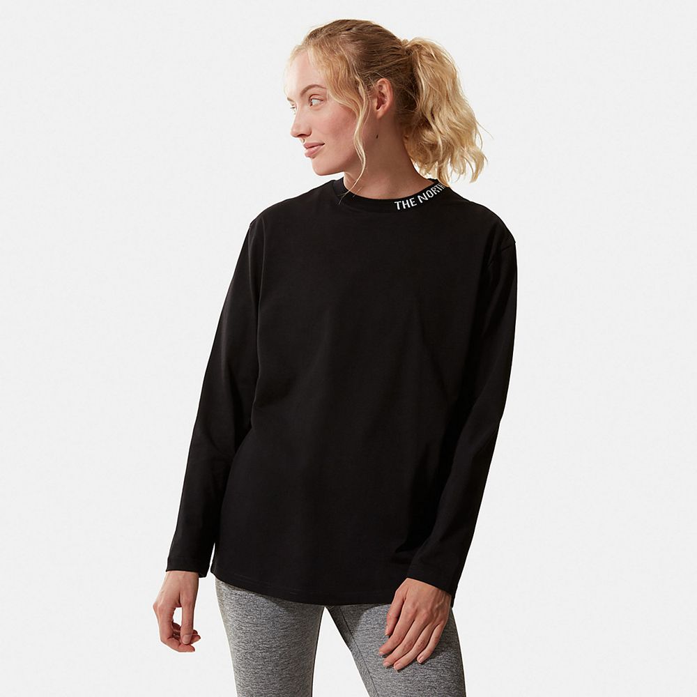 The North Face Long Sleeve Womens Australia - The North Face New Zumu Long-Sleeve Black (ZIK-513607)